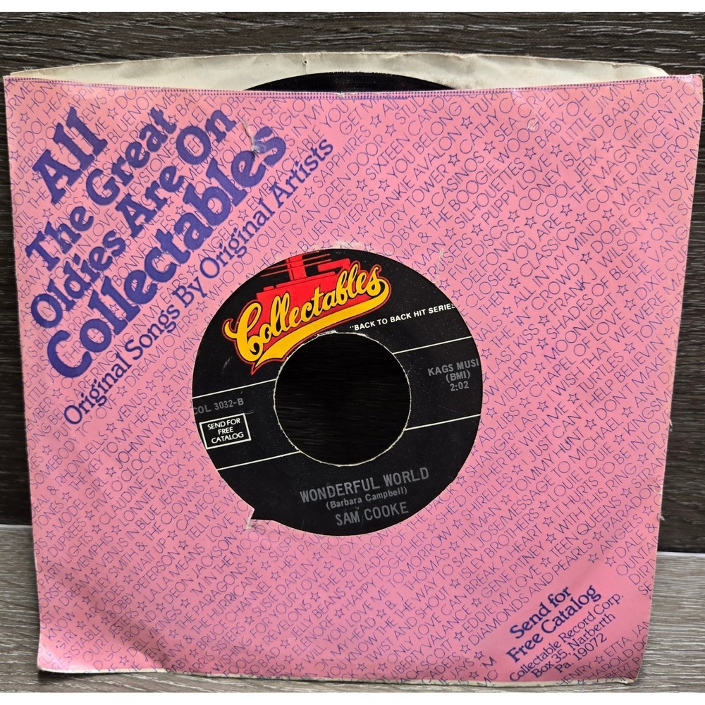 Sam Cooke "You Send Me"/"Wonderful World" 7" 45 RPM Vinyl Record  COL 3032-B